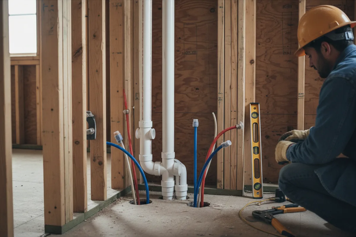 Drain and supply rough-in during Drain Cleaning in Venus