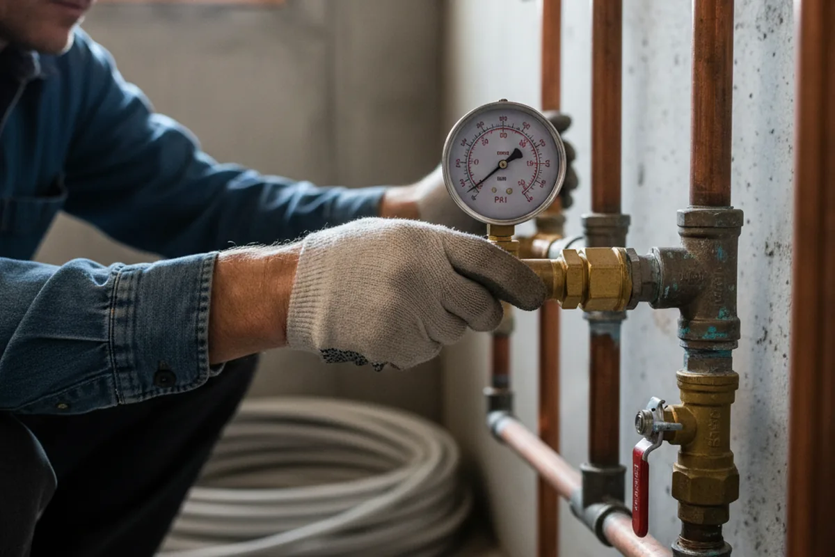 Pressure testing a repaired line during Water Line Repair in Venus